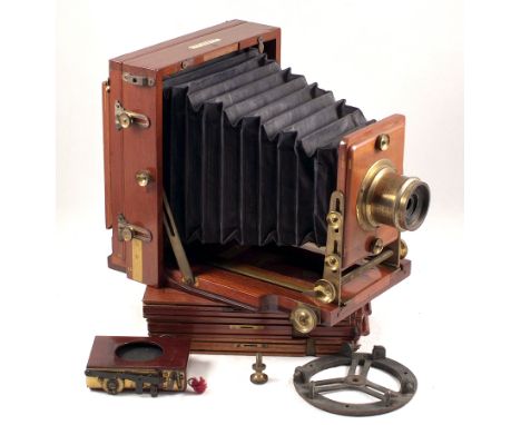 J Lancaster & Sons, Birmingham Instantagraph Patent 1891 1/2 Plate Field Camera. Missing one side support strut and bellows s