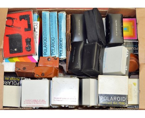 Large quantity of Polaroid Close-up Lenses and Other Accessories. Including 583, 581, 543 and other close-up and portrait len
