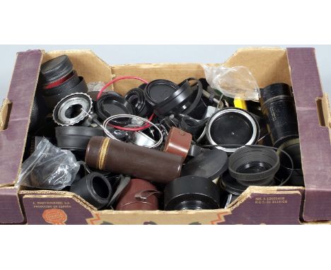 2 Boxes of Various Camera Accessories. Including a very good selection of filters, lens hoods, cable releases, cases etc.