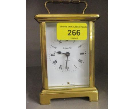 A Bayard brass cased carriage clock 