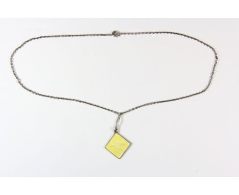 A silver post WWII enamelled Salute to Allied Airmen pendant and silver chain.