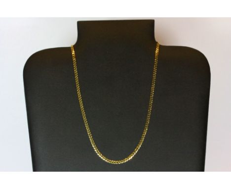 A 9ct gold flat curb neck chain, L:44cm