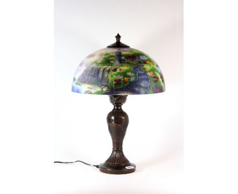 Thomas Kinkade, Light Of Peace table lamp with box and certificate, H. 53cm.