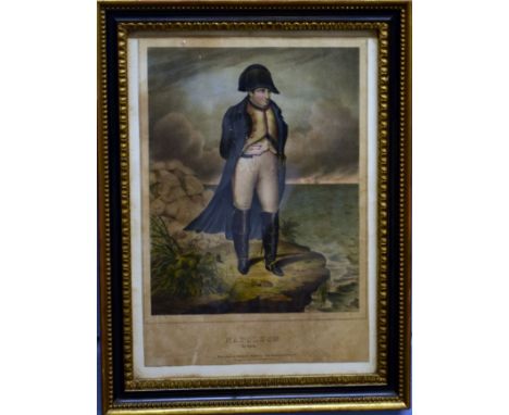 After W Clerk, "Napoleon in exile", hand coloured lithograph, 26 x 21cm
