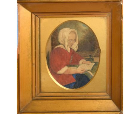 English School (19th century), Portrait of a lady, watercolour, 19 x 15cm, together with one further (2)