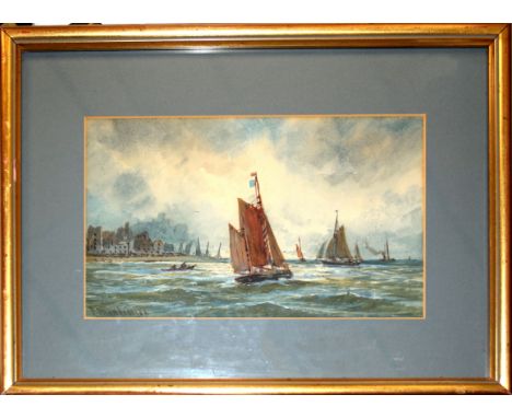 Thomas Mortimer, Seascape, watercolour, signed lower left, 14 x 24cm