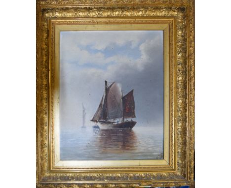 M Rich, Seascape, oil on board, signed and dated 1891 lower right, 31 x 25cm