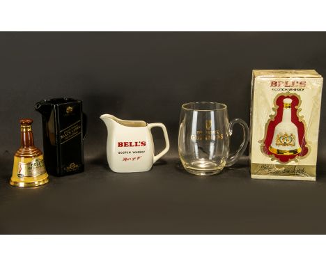 Collection of Rare Vintage Drinking Items including a Bell's Scotch Whiskey Bell Decanter commemorating Charles &amp; Diana's