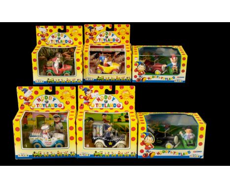 Collection of Boxed Lledo Noddy Toyland Models comprising Gobbo's Car, Mr Milko's Milk Van. Toyland Fire Engine, Mr Sparks Pi