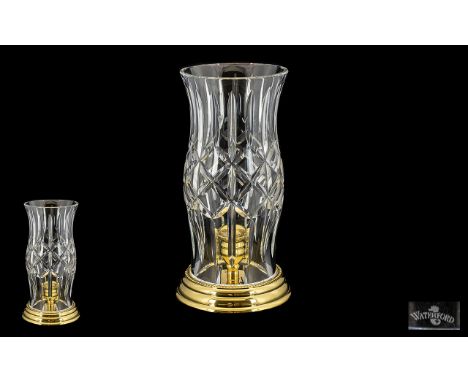 Waterford Crystal Superb Quality Signed Hurricane Candle holder/Lamp  circa 1970s.  Made at Waterford in Ireland.  Comes with