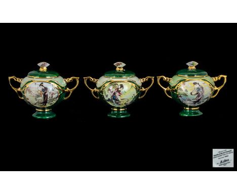 Collection of Porcelain Musical Lidded Boxes by Ardleigh Elliot Heirloom three in total, comprising a Hsi Chun Music Box 'Bea