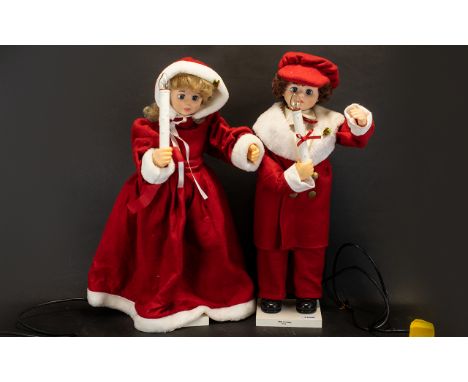 Christmas Power Operated Automation Festive Figures , Two in total, comprising a small child boy and girl (both 23 inches hig