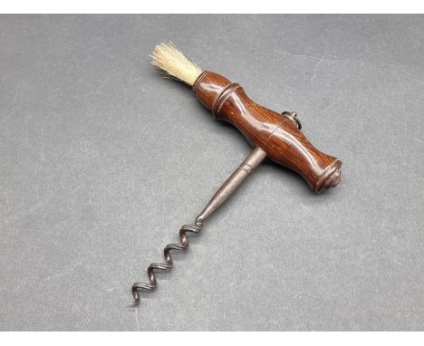 A Victorian turned wood corkscrew.&nbsp; 