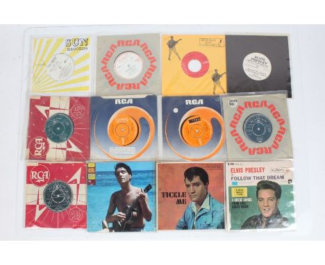 A collection of 10 Elvis Presley 7" singles, 3 CDs, and 14 fan made covers.