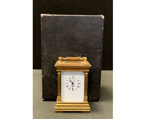 A L'Epee France brass carriage clock, 8cm high, boxed 