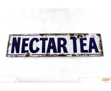 An enamel "Nectar Tea" sign, approx. 4½" x 18"