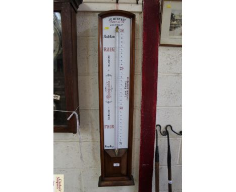A mahogany cased barometer by J.C.West &amp; Co. 92 &amp; 93 Fleet Street London