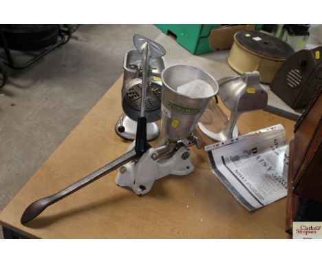 An Instant No1 orange squeezer, a BDP slicer and a Pentecreme cream maker