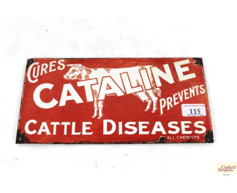 An enamel sign for "Cataline", approx. 12" x 6"
