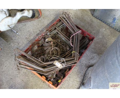 A quantity of vintage iron cloche parts