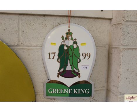 An enamel "Green King" advertising sign, approx. 14½" x 10" in extremes