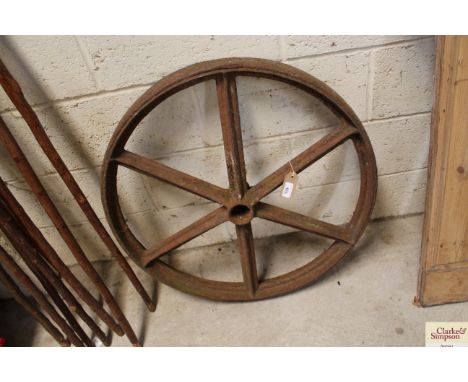 A vintage iron wheel