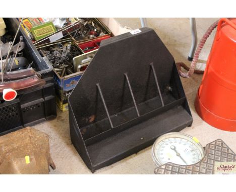 A four division wall hanging feed trough