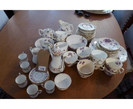 A Royal Doulton part miniature tea set, together with a part Hammersley tea service 