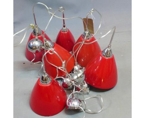 A set of six ceiling light shade and fittings 