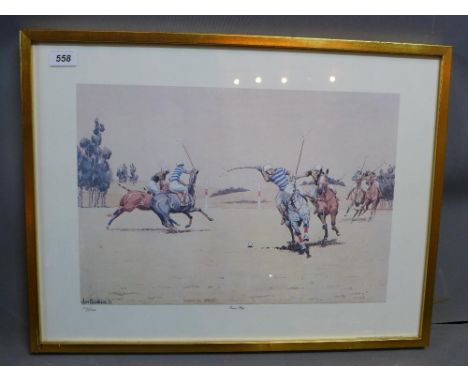 After Jim Bodrero, a limited edition print, titled 'Team Play', numbered 119/500, 33 x 48cm 