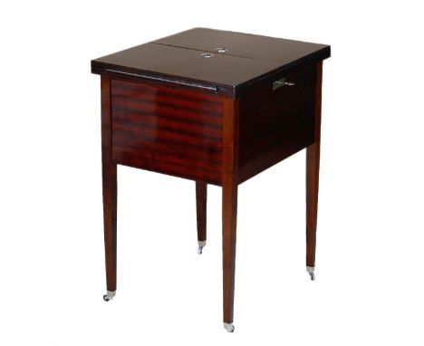 Luxurious piece of furniture. Bar James Bond mahogany with lifting mechanism, decorated in silver: 4 crystal decanters and 4 