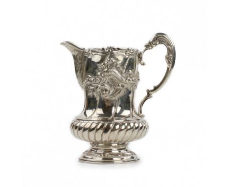 Large Glass Pitcher, Silver 925/1000, 88 g