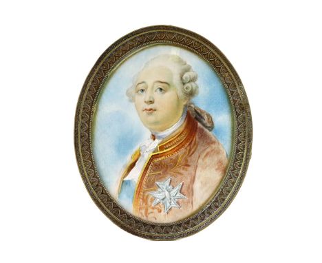 Miniature depicting Louis XVI, Bourbon king of France, son of the Dauphin Louis Ferdinand, succeeded his grandfather Louis XV