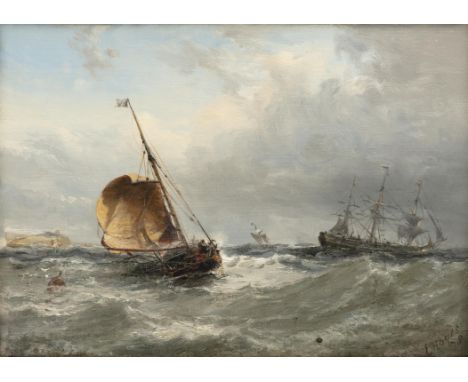 Edwin Hayes RHA RI ROI (1819-1904)Dalkey SoundOil on canvas, 26 x 35cm (10¼ x 13¾'')SignedEdwin Hayes was born in Bristol in 