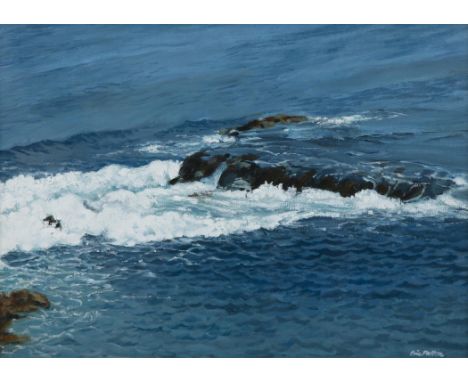 Eric Patton RHA (1925-2004)SeascapeOil on board, 29 x 39cm (11½ x 15½'')Signed; also signed and inscribed on label verso