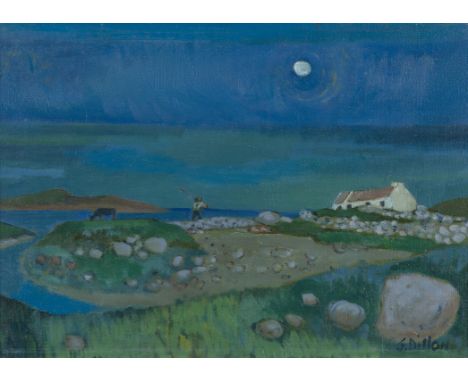 Gerard Dillon (1916-1971)Moonlight Scene, West of Ireland Oil on canvas, 30.5 x 40.5cm (12 x 16'')SignedProvenance: Acquired 