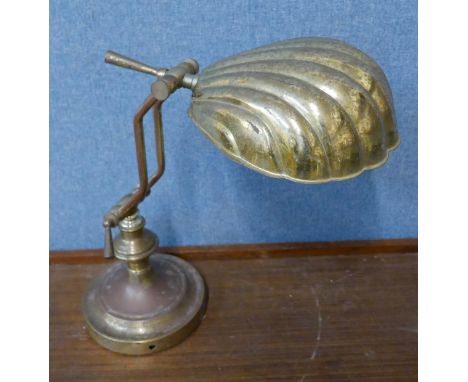 A brass anglepoise desk lamp 