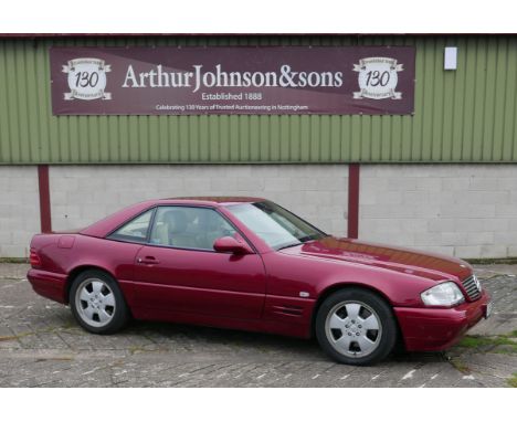 A 1998 Mercedes SL320 cabriolet car with 3.2 litre petrol engine and automatic transmission. 98,000 recorded miles. To be off