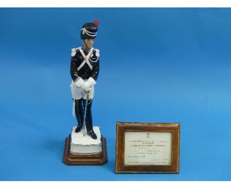 A Royal Worcester "Papal Gendarme" figurine, Papal Series, limited edition No 63 of 150, modelled by Neal French, circa 1966,