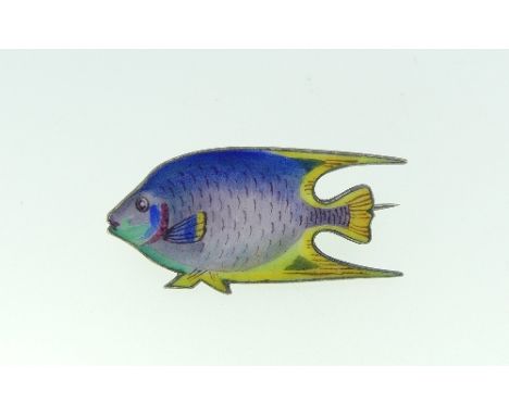 A silver and enamel Fish Brooch, marked on the reverse 925 and possible Scandinavian mark, 1¼in (3cm)  Provenance: from The P