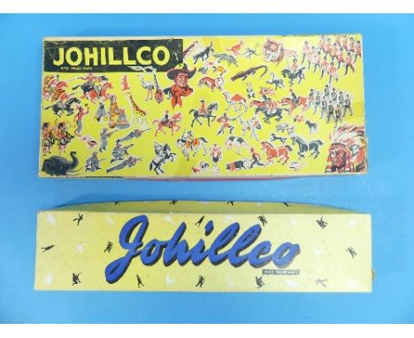 A John Hill &amp; Co Johillco Display Set of lead Cowboys &amp; Indians, in original box together with another similar (2)