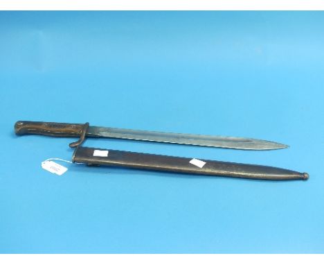 A WWI Imperial German Model 1898/05 Butcher Bayonet, made by Frister Rossmann of Berlin with original scabbard (2)