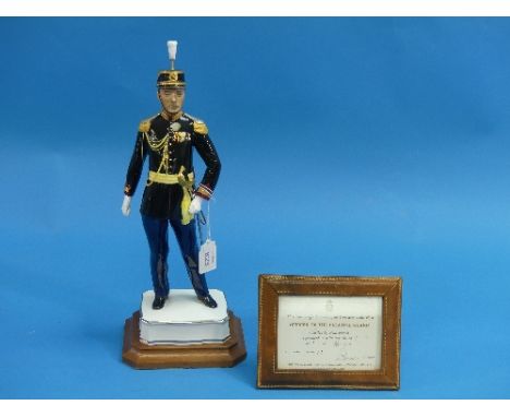 A Royal Worcester "Officer of the Palatine Guard" figurine, Papal Series, limited edition No 72 of 150, modelled by Neal Fren