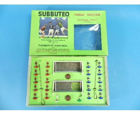 A 1970's Subbuteo Continental Display, complete &amp; boxed together with boxed England &amp; Leeds United teams, picket fenc