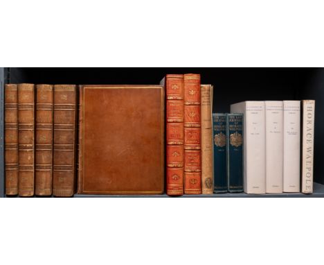 Walpole (Horace) The Works, 5 vol., first collected edition, lacking half-titles, with engraved portrait, title vignettes and