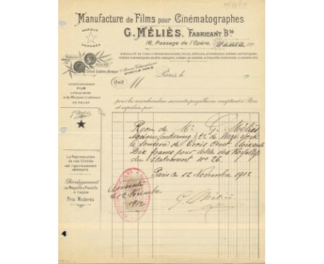 MÉLIÈS GEORGES: (1861-1938) French Film Director, a pioneer of cinema and innovator in the use of special effects. Rare D.S.,