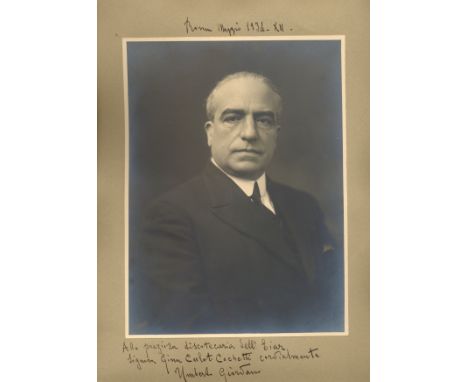 GIORDANO UMBERTO: (1867-1948) Italian Composer. A good vintage signed and inscribed 9.5 x 13.5 photograph of Giordano in a he