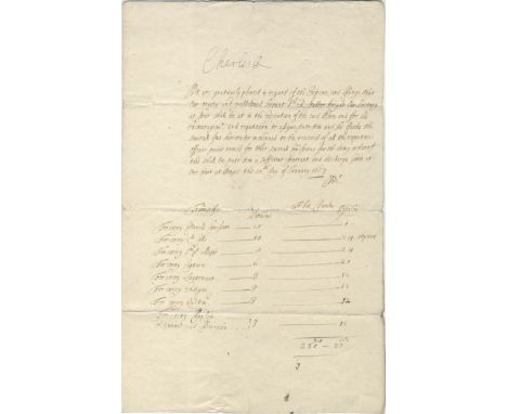 CHARLES II: (1630-1685) King of England, Scotland & Ireland 1660-85. A fine D.S., Charles R, as King (in exile), at the head,