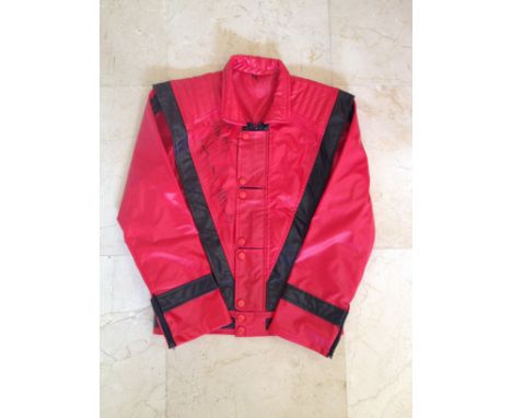 JACKSON MICHAEL: (1958-2009) American Pop Singer. A black and red jacket, of a design similar to that worn by the singer in h