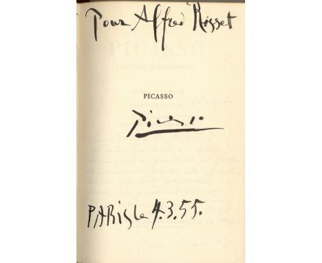 PICASSO PABLO: (1881-1973) Spanish Painter. Book signed and inscribed, an 8vo edition of Picasso Documents Iconographiques, F